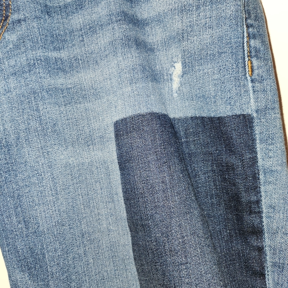 Kut From The Kloth Catherine Boyfriend Patchwork Jeans Size 10 Frayed Raw Hem - Picture 6 of 15